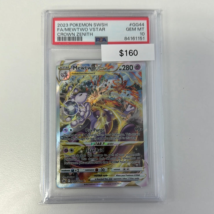 Pokémon Mewtwo Vstar Crown Zenith GG44 PSA 10