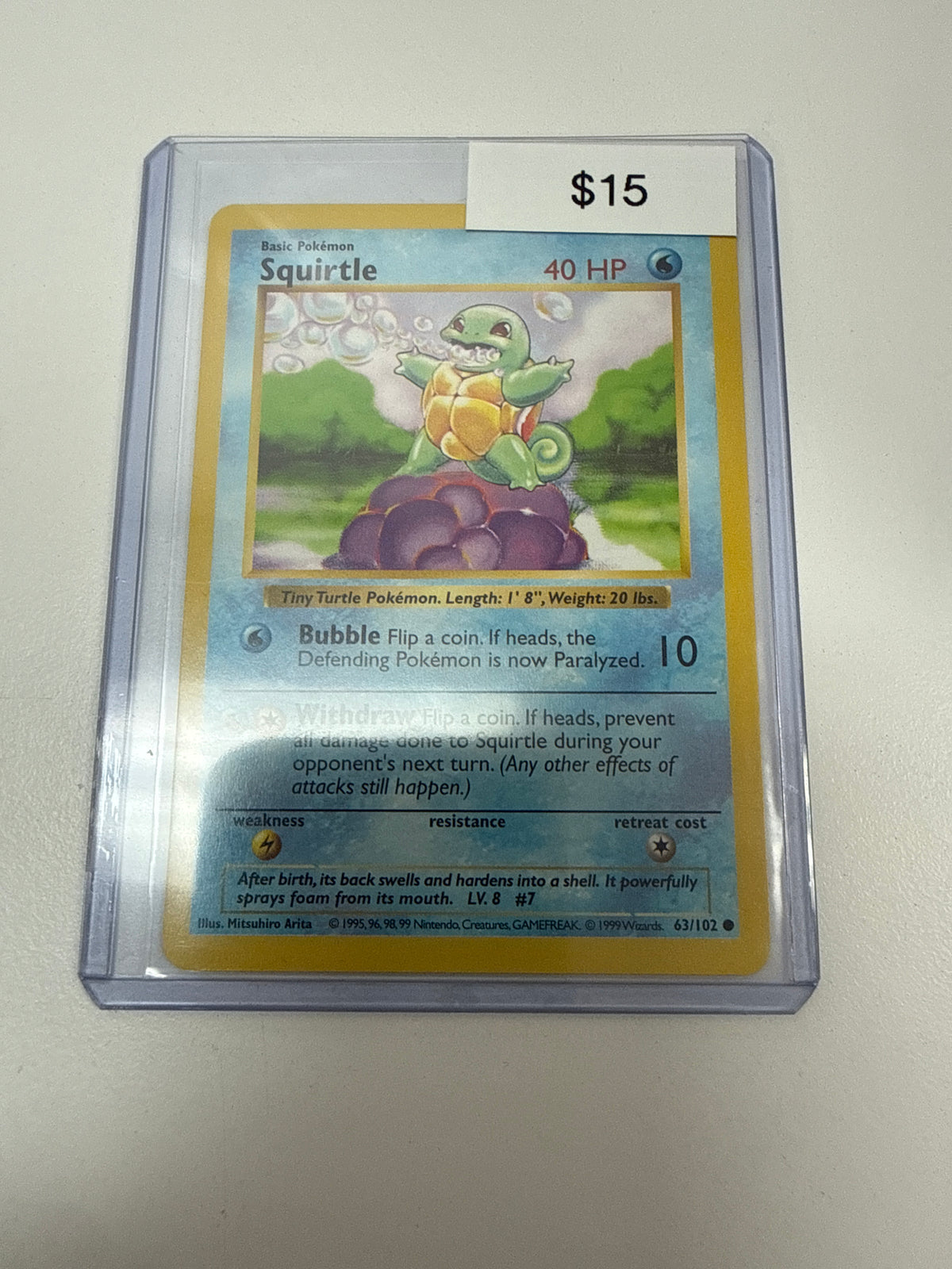 Pokemon Squirtle Shadowless #63/102