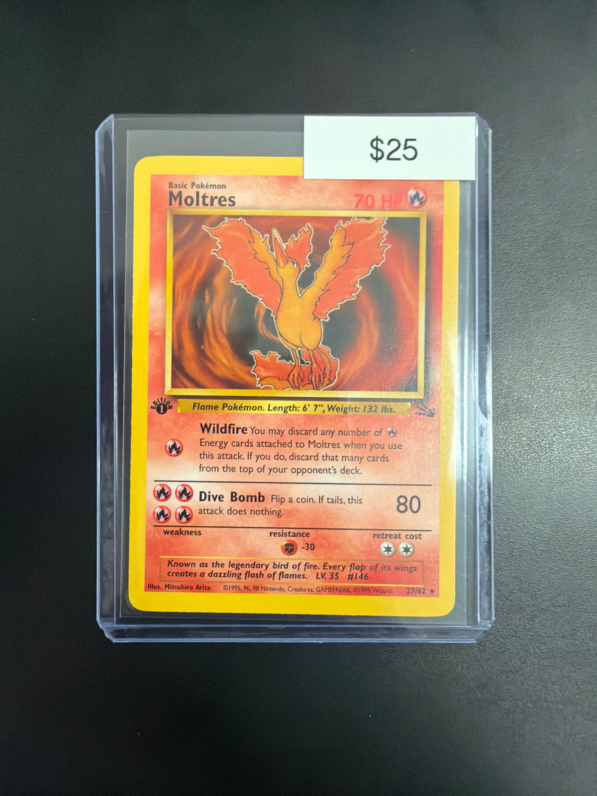 Pokemon Moltres 1st Ed. 27/62 NM
