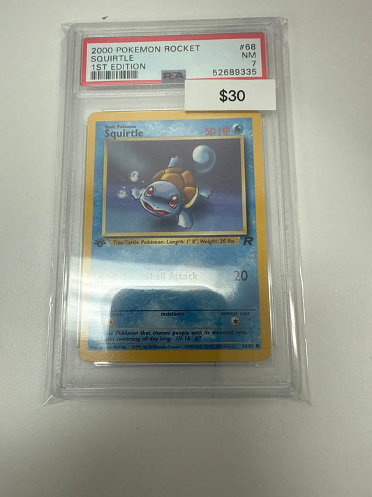 Pokemon Team Rocket Squirtle Non-Holo 1st Ed #68/82 PSA 7