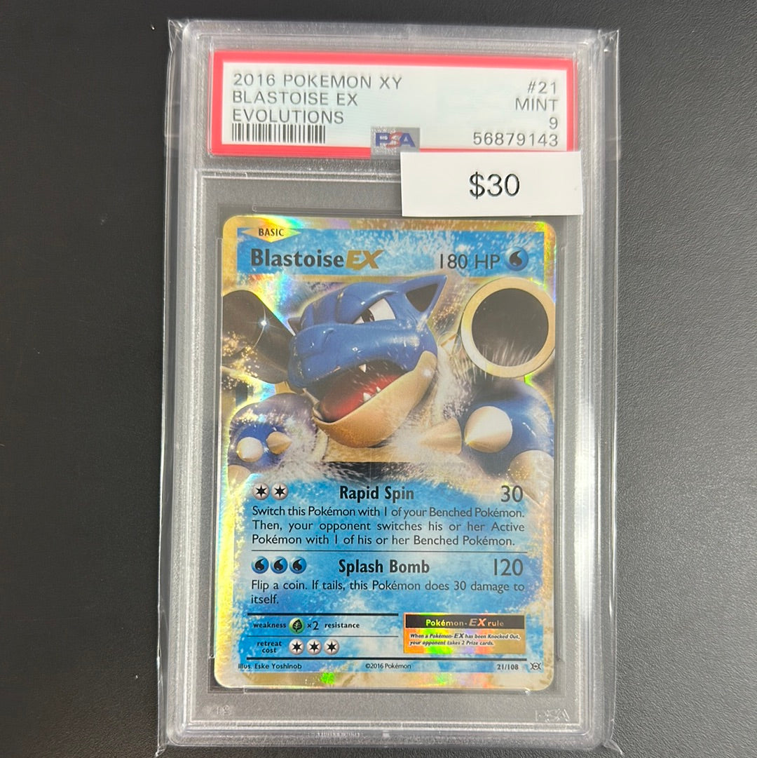2016 Pokémon XY Blastoise EX Evolutions #21 PSA 9