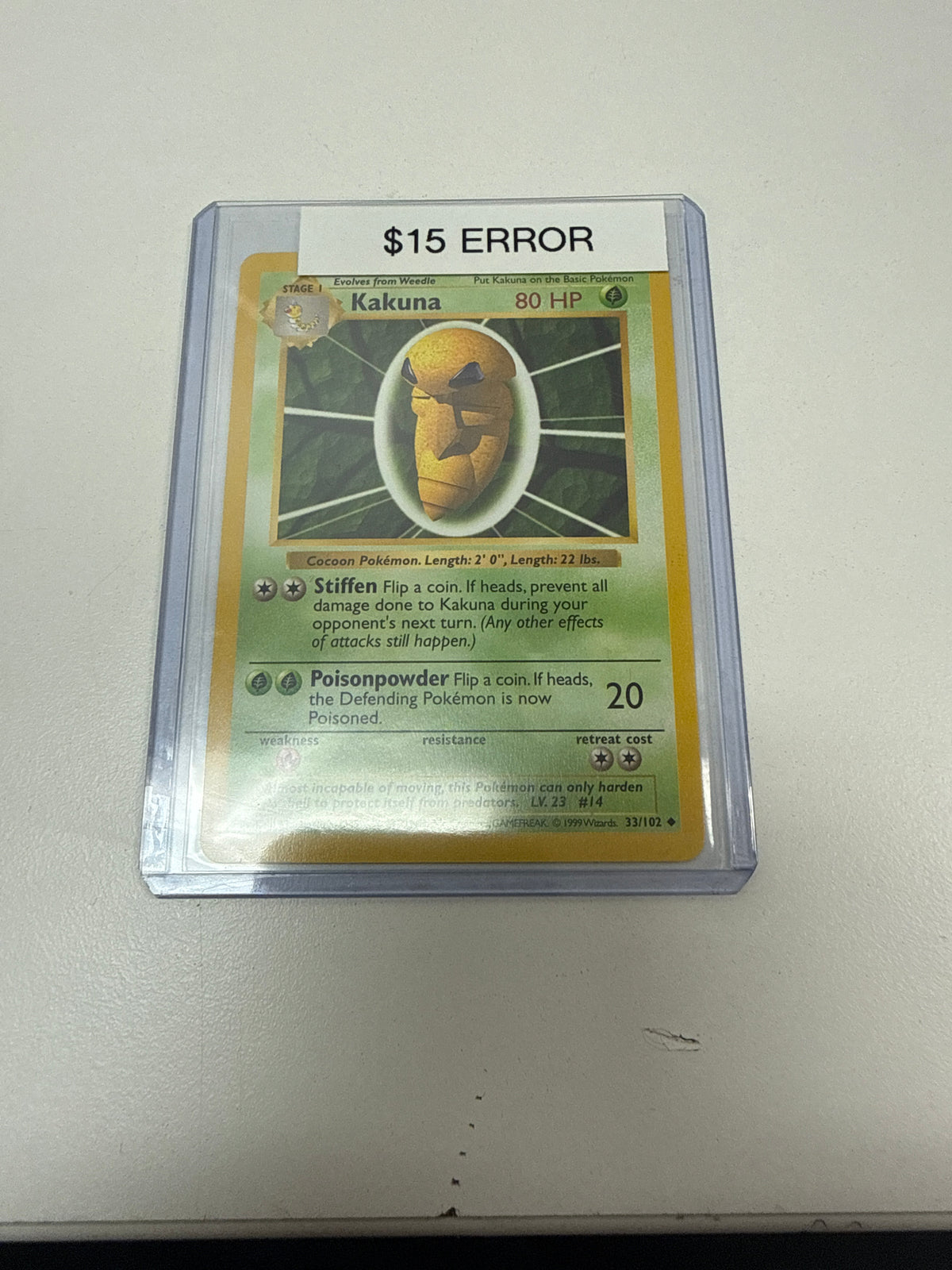 Pokemon Kakuna Shadowless Length Error #33/102