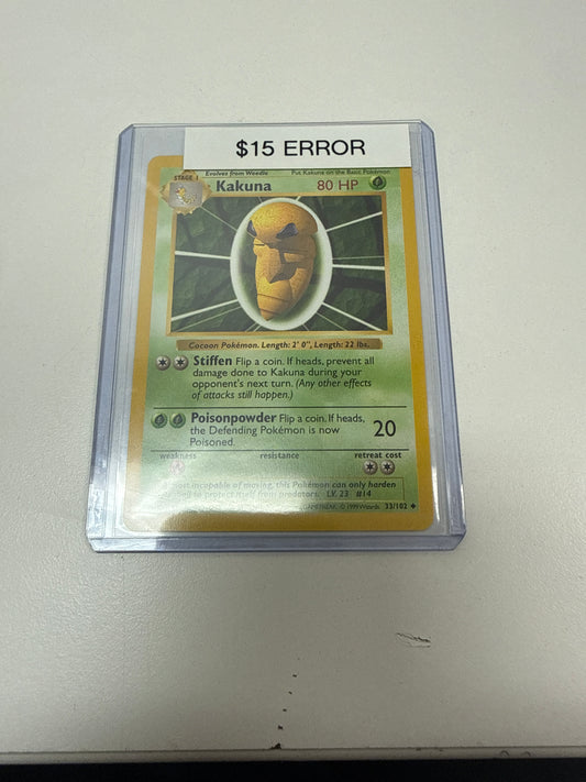 Pokemon Kakuna Shadowless Length Error #33/102