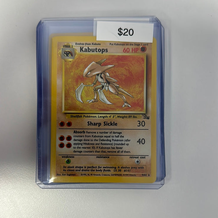 Pokémon Fossil Kabutops Holo 9/62