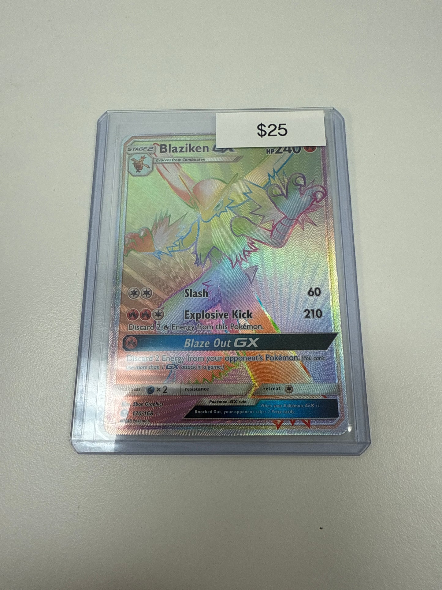 Pokemon Blaziken GX Rainbow Rare #170/168