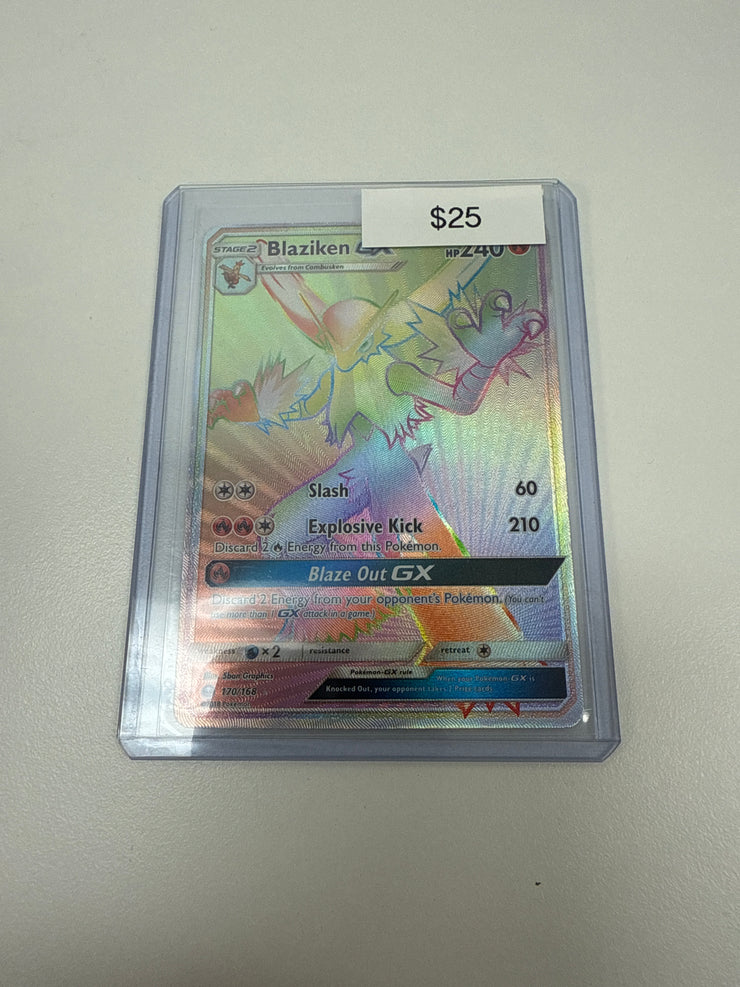 Pokemon Blaziken GX Rainbow Rare 