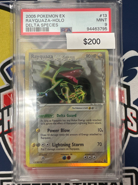2005 Pokemon ex Delta Species Rayquaza 13/113 Holo Rare PSA 9