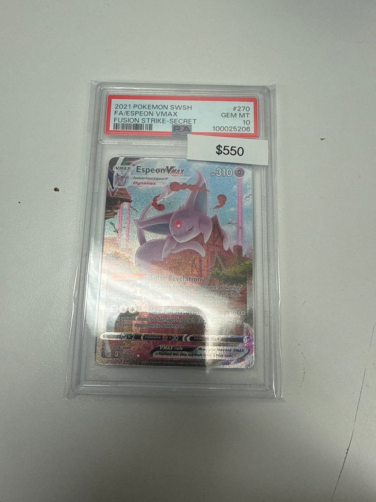 Fusion Strike Espeon Vmax SIR #270/264 PSA 10