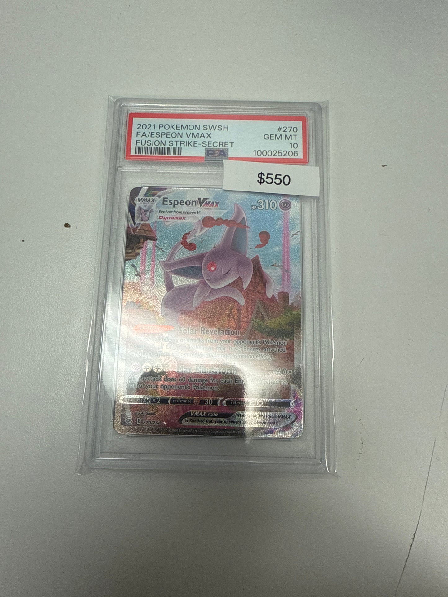 Fusion Strike Espeon Vmax SIR #270/264 PSA 10