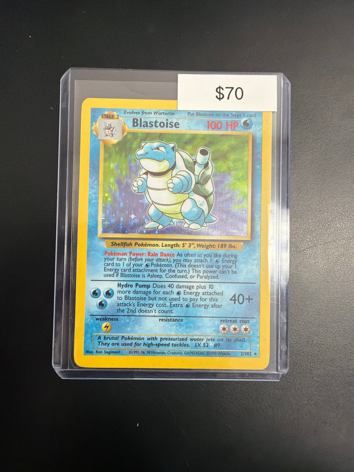 Pokemon Base Set Blastoise 2/102 Holo MP