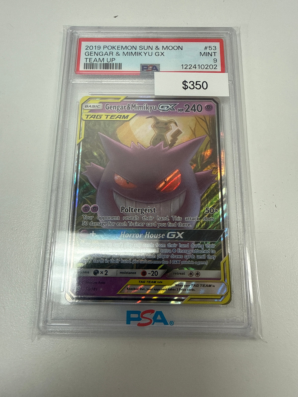 Pokemon Gengar & Mimikyu GX #53 PSA 9