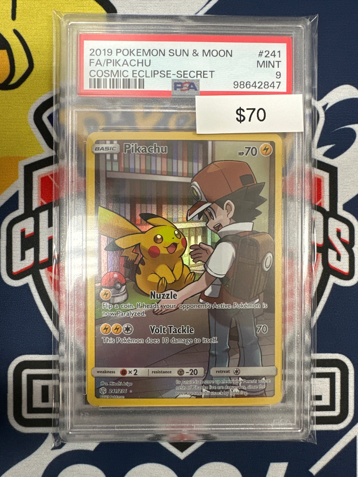 Pokemon Cosmic Eclipse FA Pikachu 241/236 PSA 9