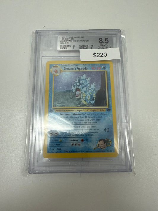 Pokemon Giovanni’s Gyarados 1st Edition 5/132 BGS 8.5
