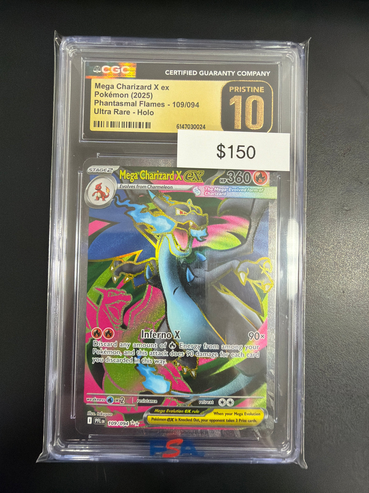 Pokemon Mega Charizard X EX CGC 10 Black Label #109