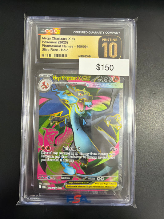 Pokemon Mega Charizard X EX CGC 10 Black Label #109