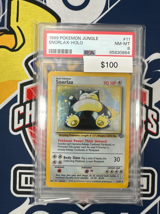 Pokemon Snorlax Jungle Holo 11/64 PSA 8