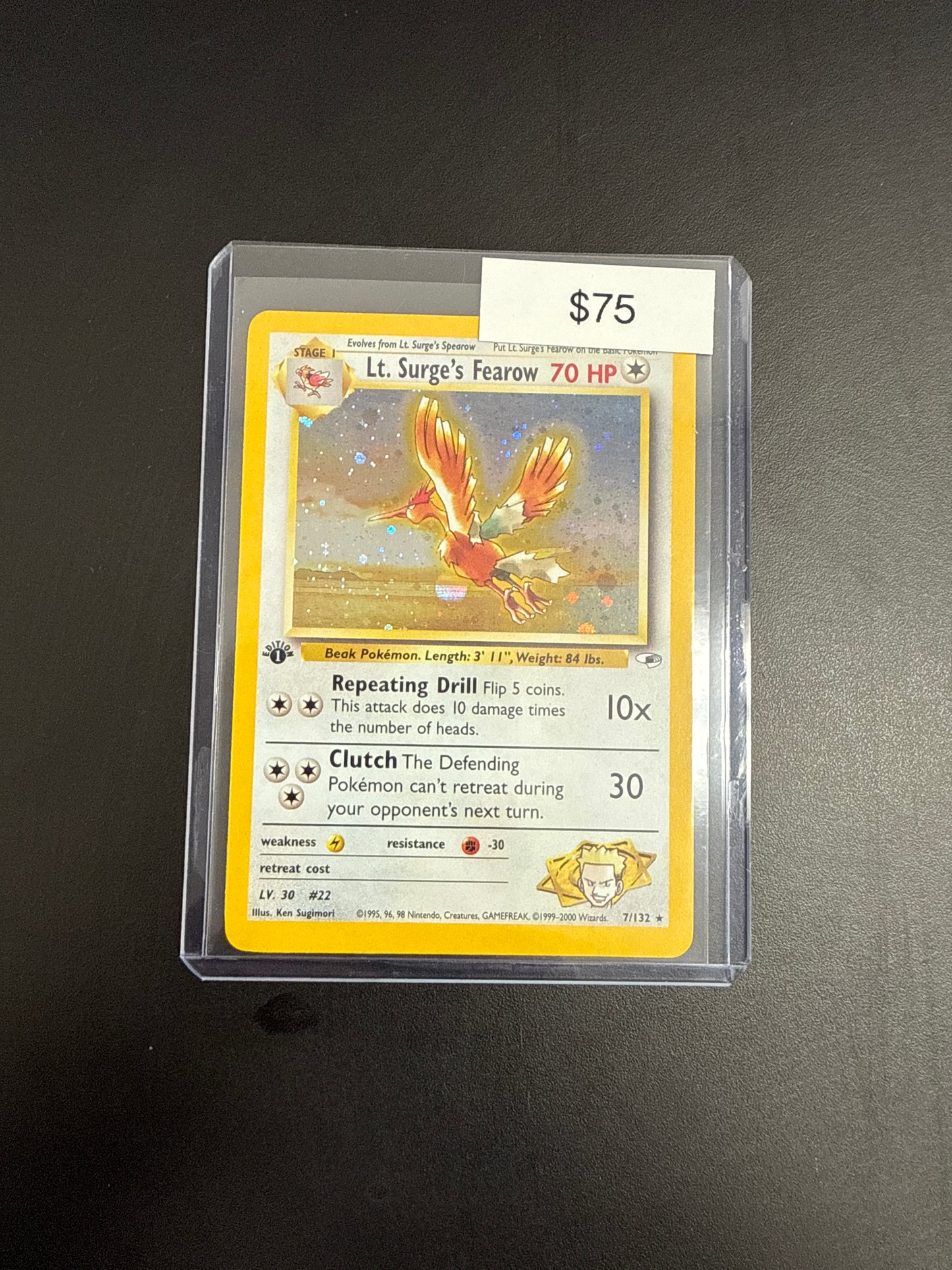 Pokémon Lt. Surges FEAROW 7/132 1st Ed.