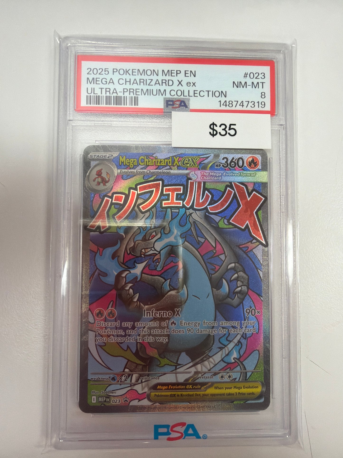 Pokemon Mega Charizard X ex 023 PSA 8