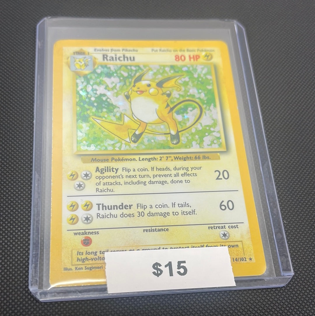 Pokémon Raichu Base Set Holo 14/102