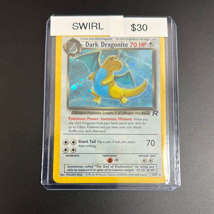 Pokémon Team Rocket Dark Dragonite Holo W/ Swirl 5/82