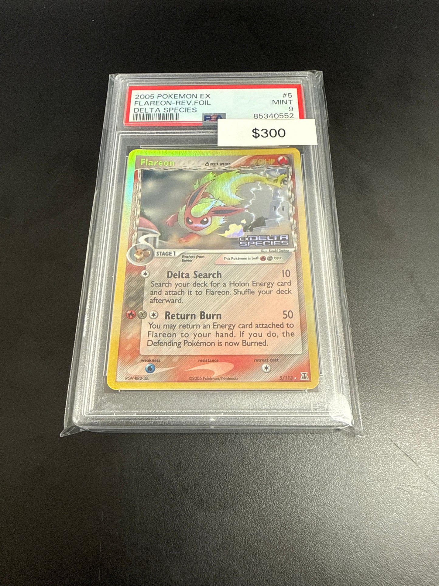 Delta Species Flareon Reverse Holo #5/113 PSA 9