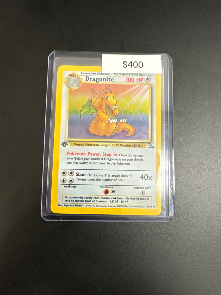 Pokémon Fossil 1st Ed. Dragonite Holo 4/62