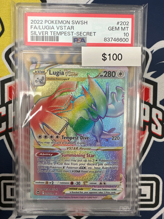 Pokemon Silver Tempest Lugia Vstar Secret Rare 202/195 PSA 10