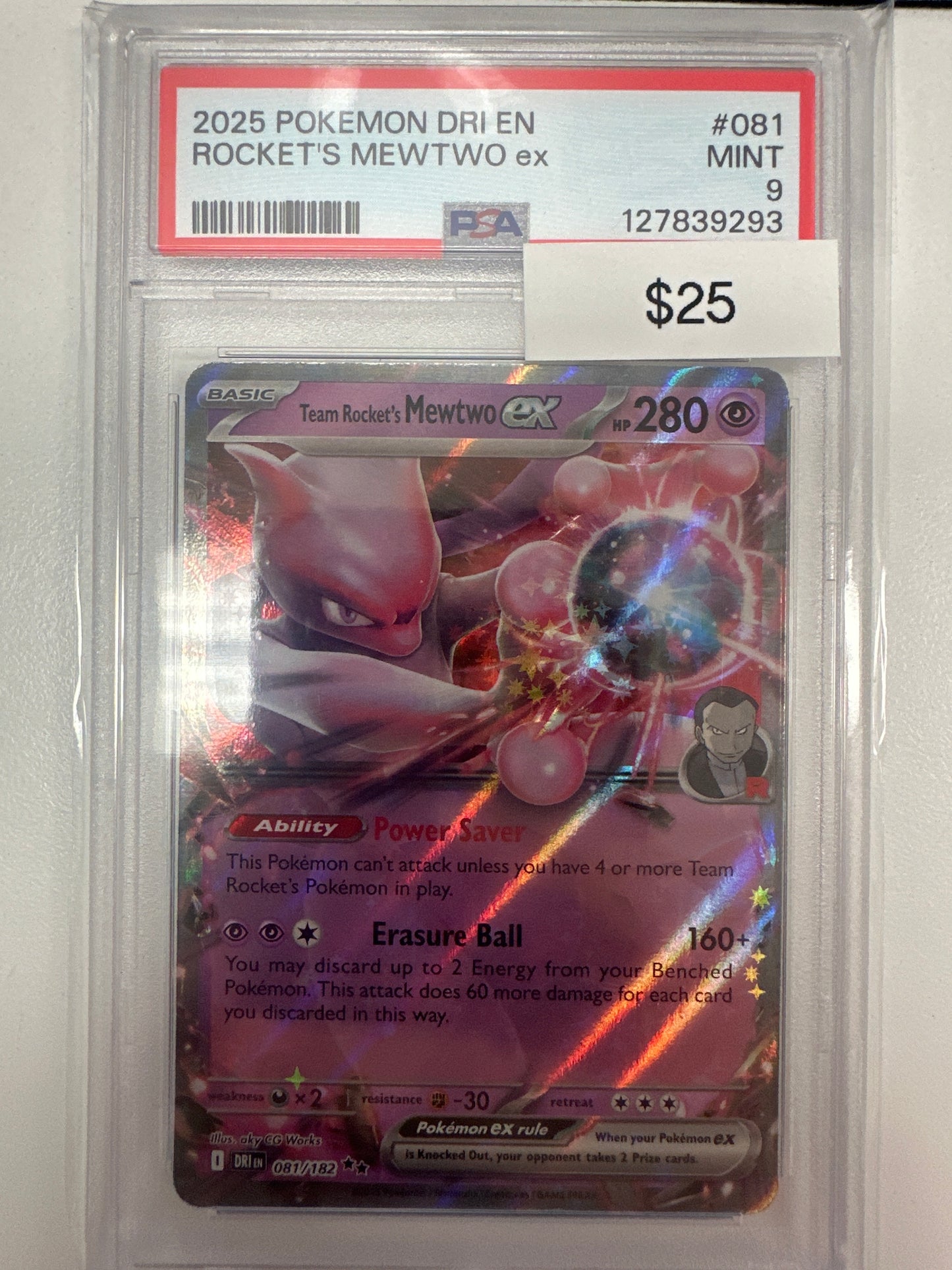 Pokemon Team Rockets Mewtwo ex 081/182 PSA 9