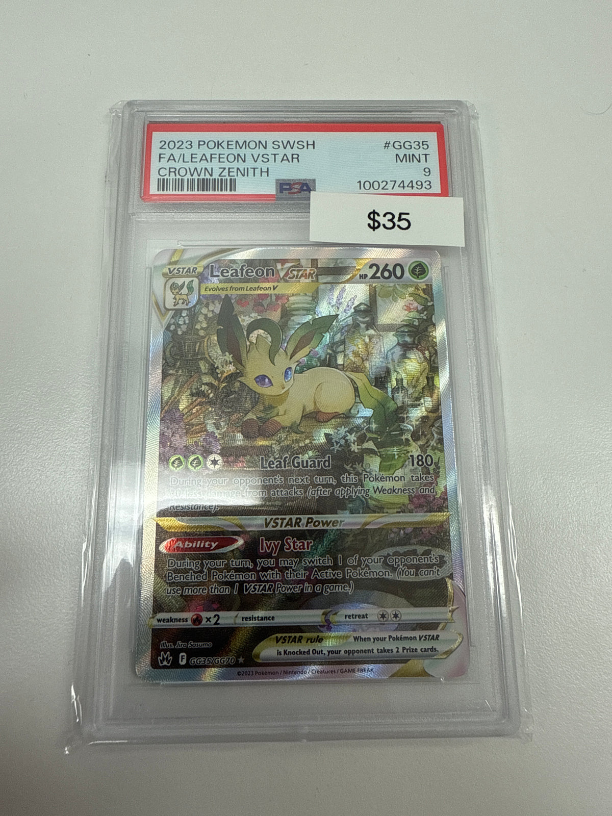 Pokemon Leafeon Vstar #gg35/gg70 PSA 9