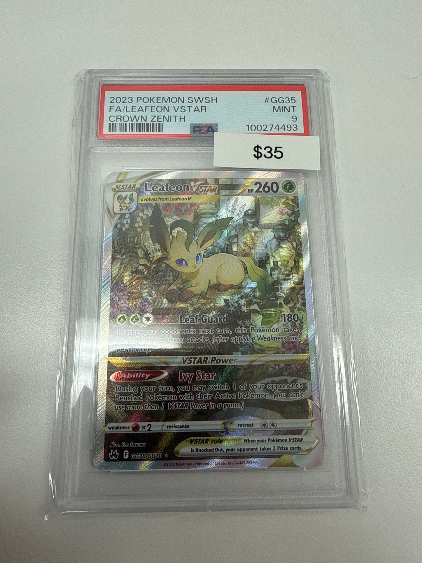 Pokemon Leafeon Vstar #gg35/gg70 PSA 9