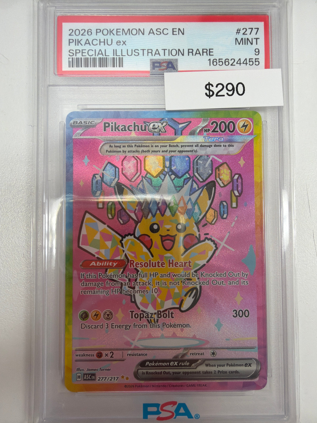 Pokemon Pikachu ex Ascended Heroes 277/217 PSA 9