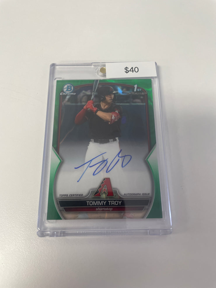 2023 Bowman Chrome Tommy Troy Green Ref Auto /99 