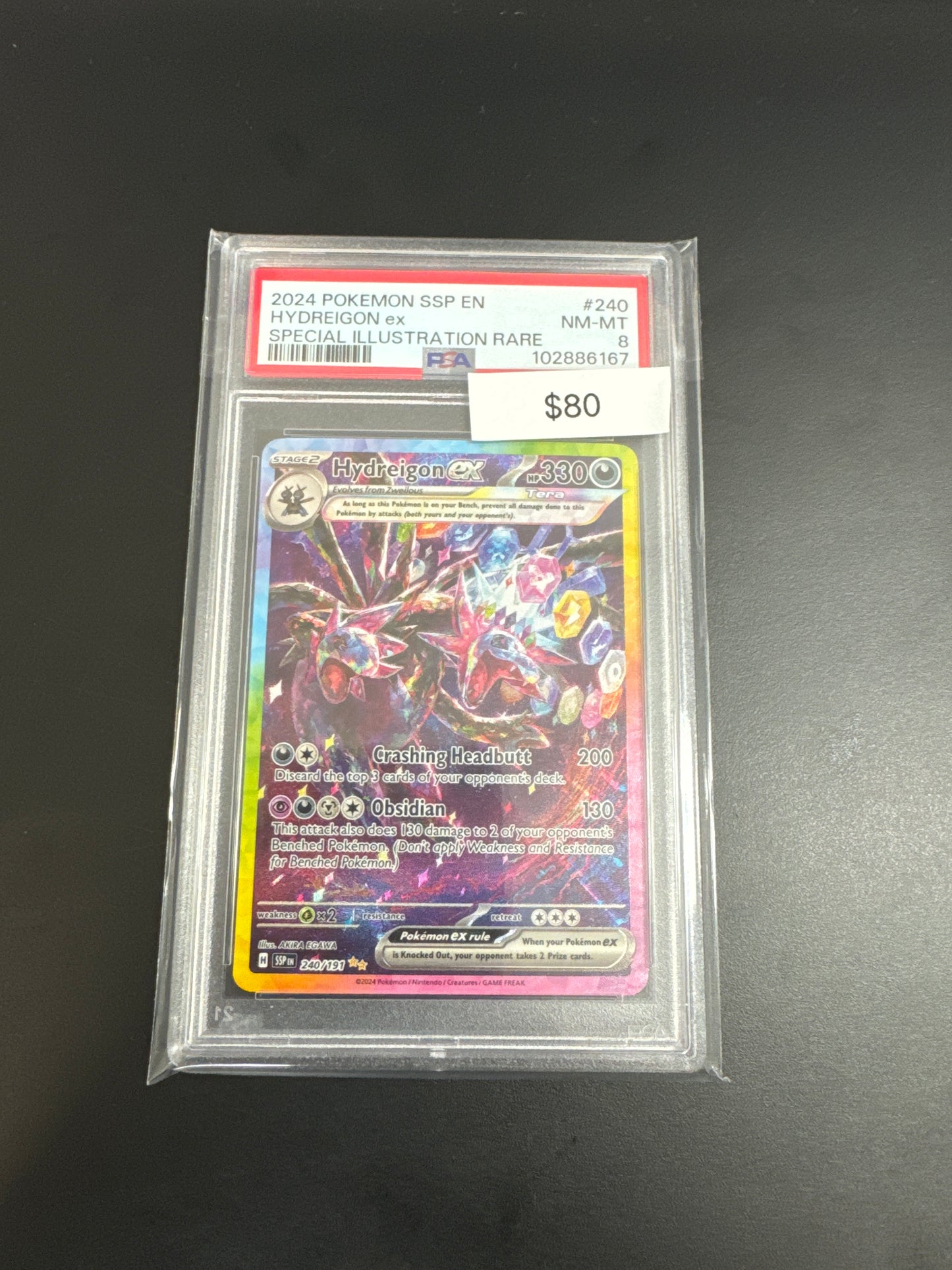 Pokémon Surging Sparks Hydreigon EX #240 PSA 8