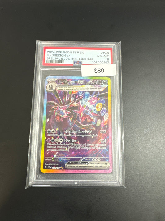 Pokémon Surging Sparks Hydreigon EX #240 PSA 8