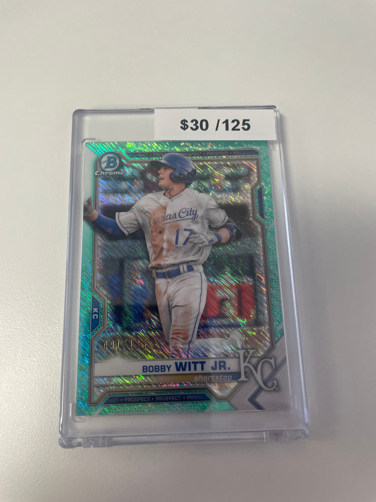 2021 Bowman Chrome Bobby Witt Jr Aqua Shimmer /125 