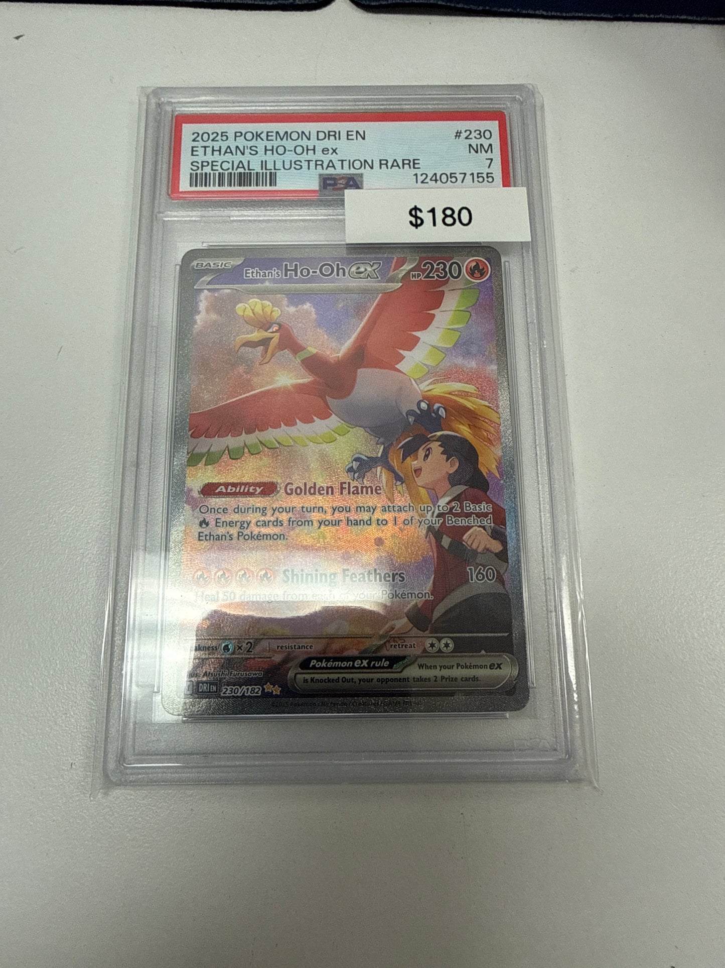 Pokemon Destined Rivals Ethan’s Ho-Oh PSA 7