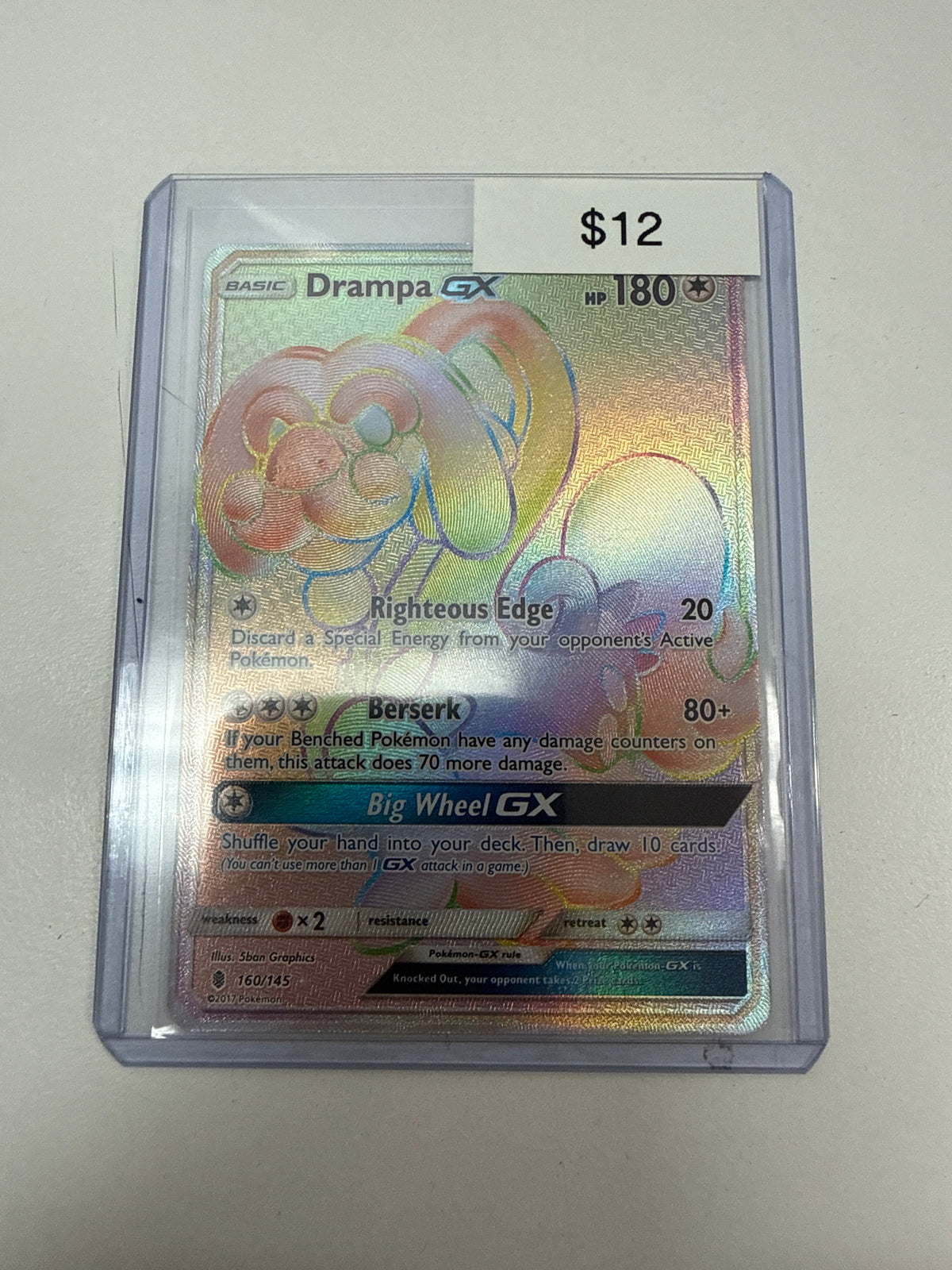 Pokemon Drampa Gx Secret #160/145
