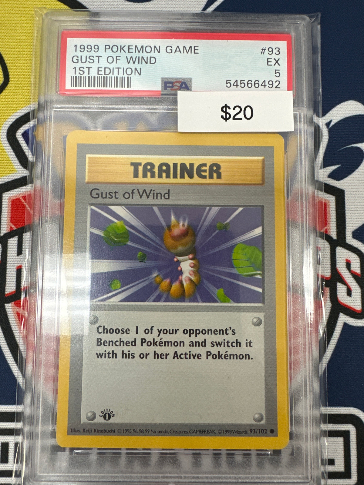 Pokemon Gust of Wind 93/102 1st Edition PSA 5