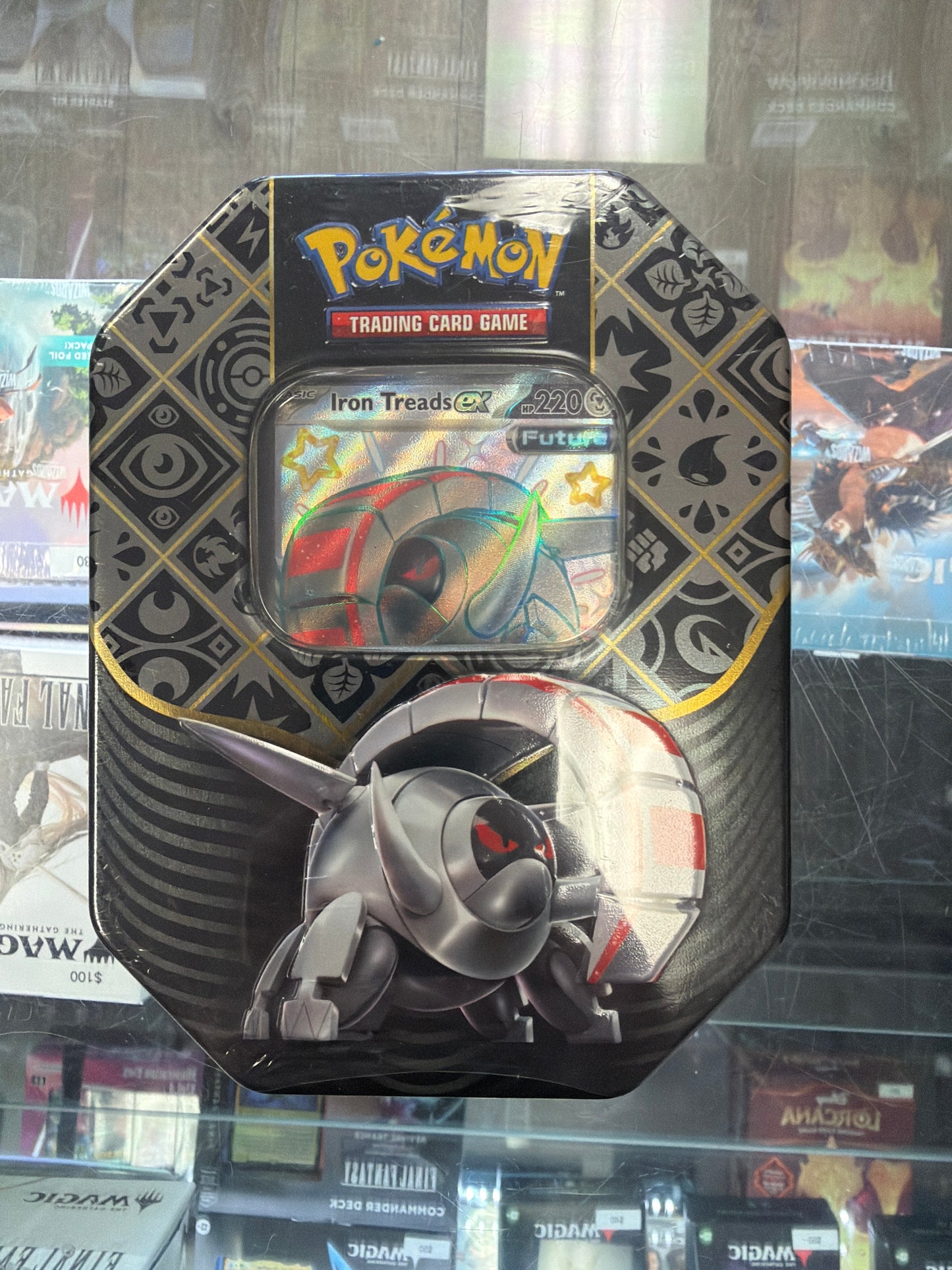 Pokemon Paldean Fates Iron Treads Tin (4 Pack)