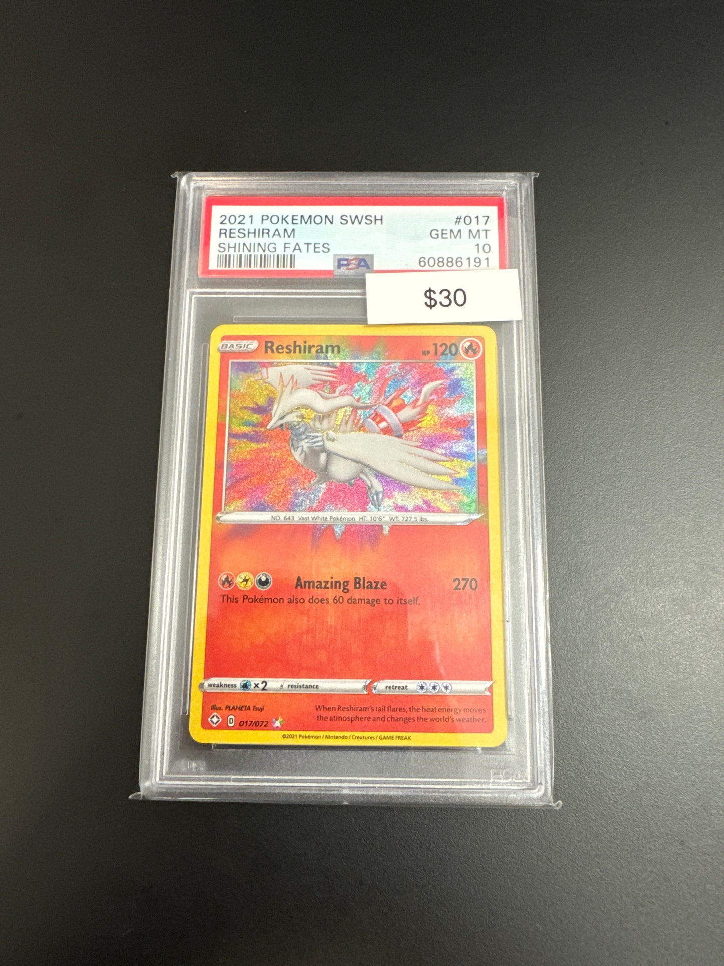 Pokemon Reshiram Shining Fates 017 PSA 10