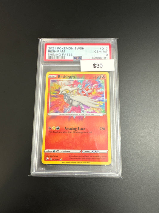 Pokemon Reshiram Shining Fates 017 PSA 10