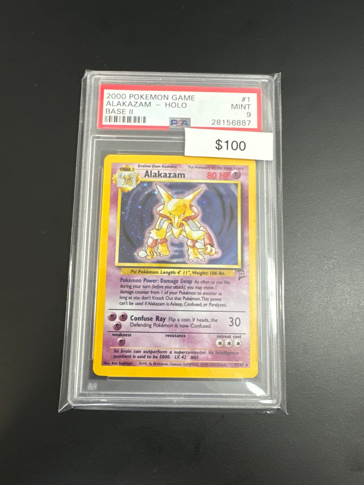Pokémon Base 2 Alakazam #1 PSA 9