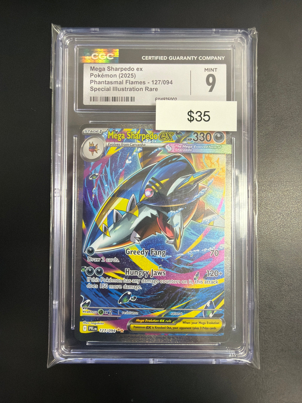 Pokemon Phantasmal Flames Mega Sharpedo EX 127/094 CGC 9