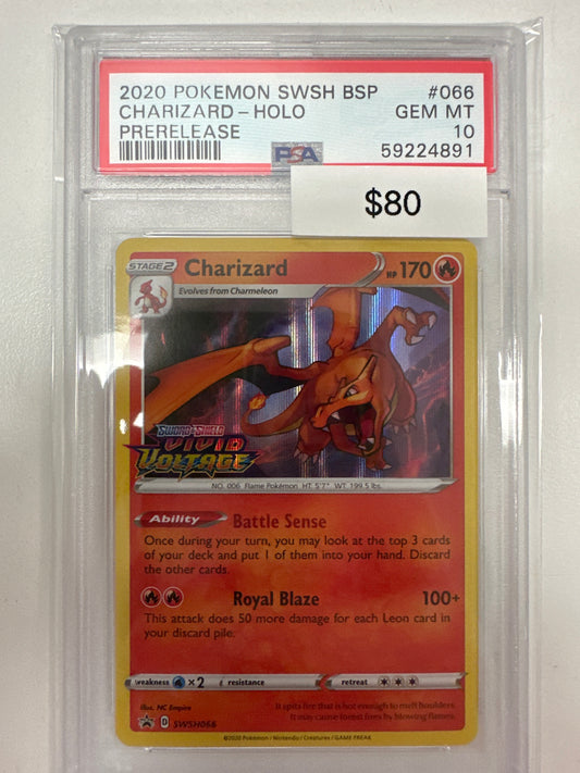 Pokemon Charizard Vivid Viltage Pre Release Promo SWSH066 PSA 10