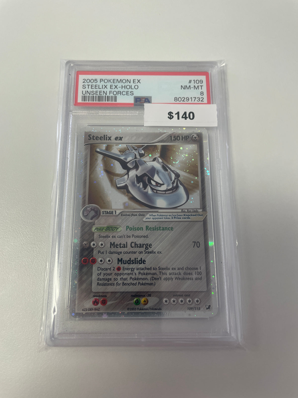 Pokemom Unseen Forces Steelix Ex Holo #109/115 PSA 8