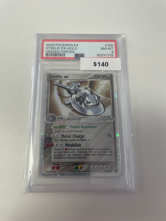 Pokemom Unseen Forces Steelix Ex Holo #109/115 PSA 8