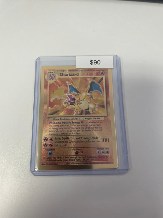 Pokemon Charizard Gold Metal Promo #4/102