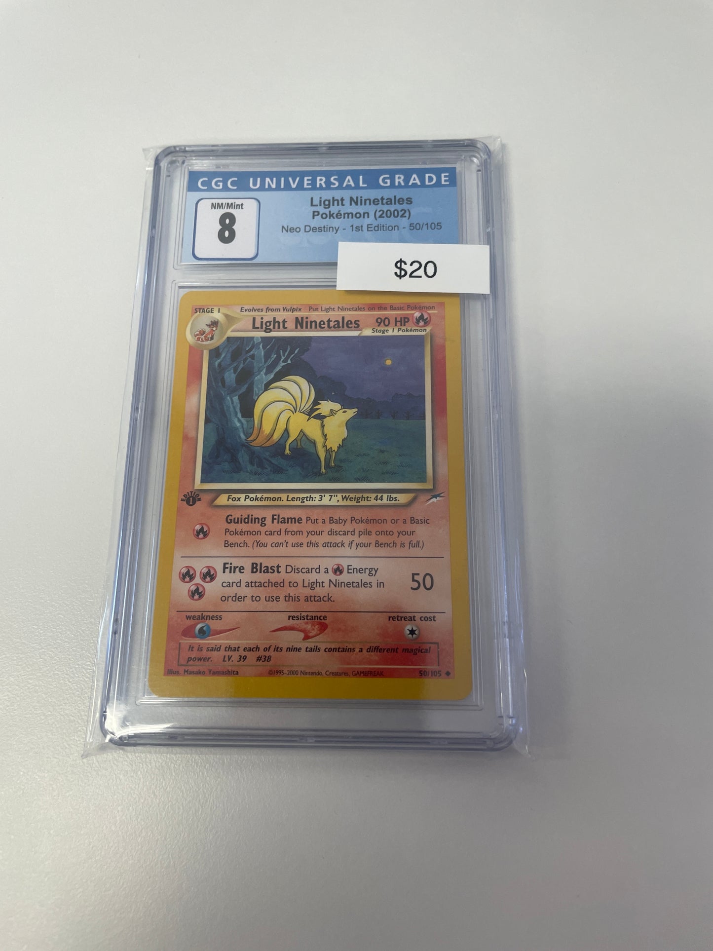 Neo Destiny Light Ninetails 1st Edition #50/105 CGC 8