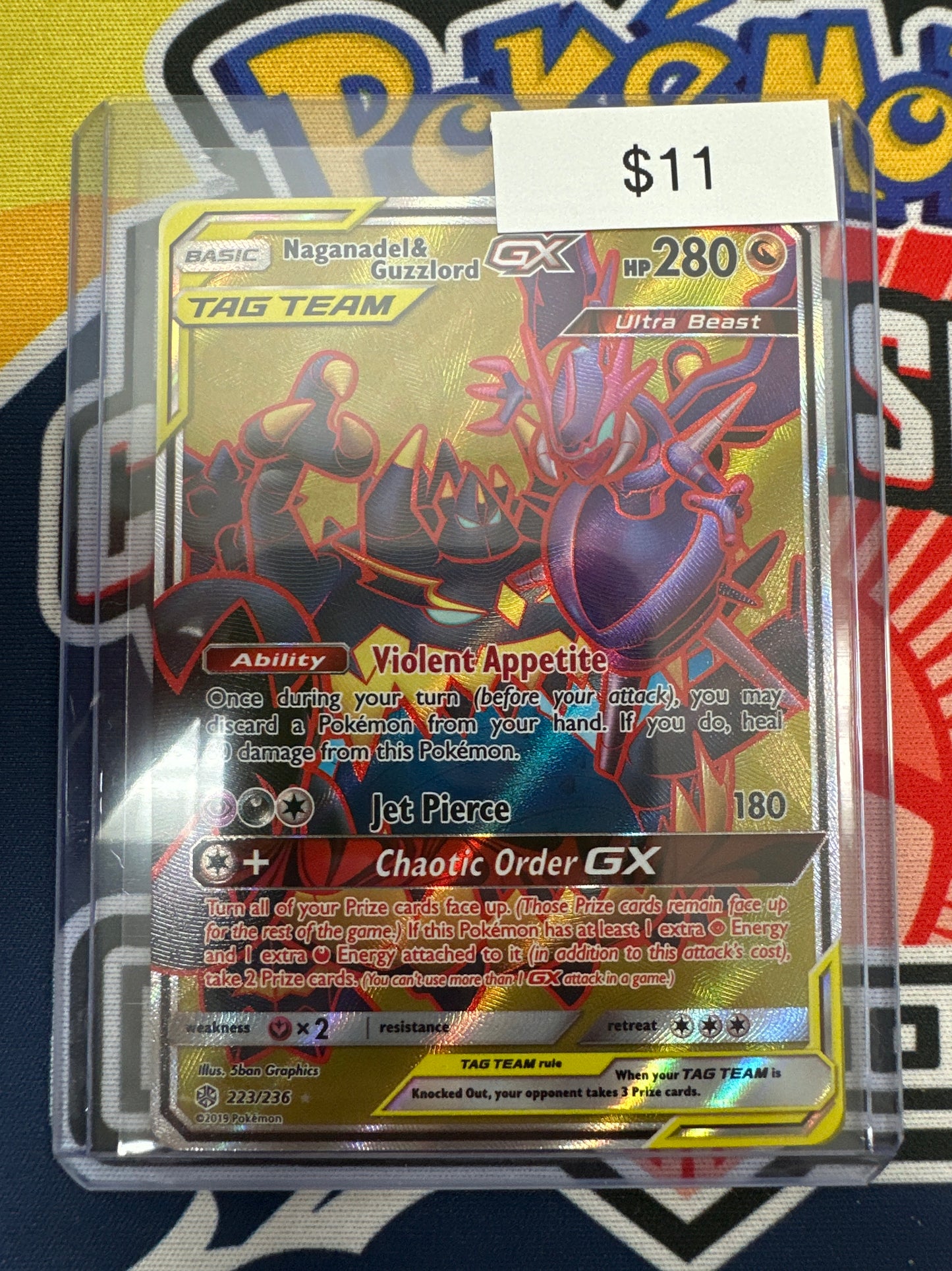 Pokemon Cosmic Eclipse Naganadel & Guzzlord GX 223/236