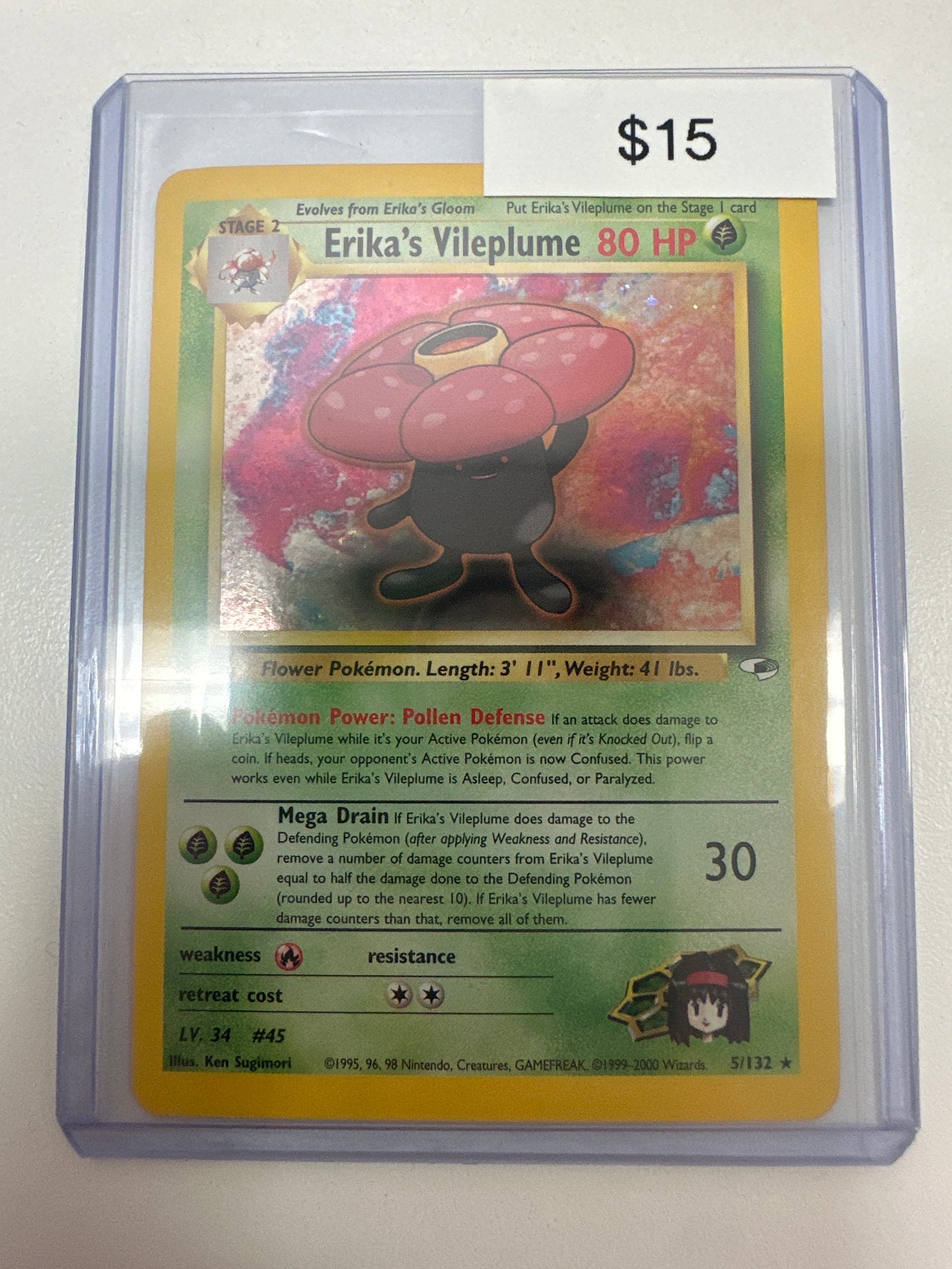 Pokemon Erika’s Vileplume Holo 5/132